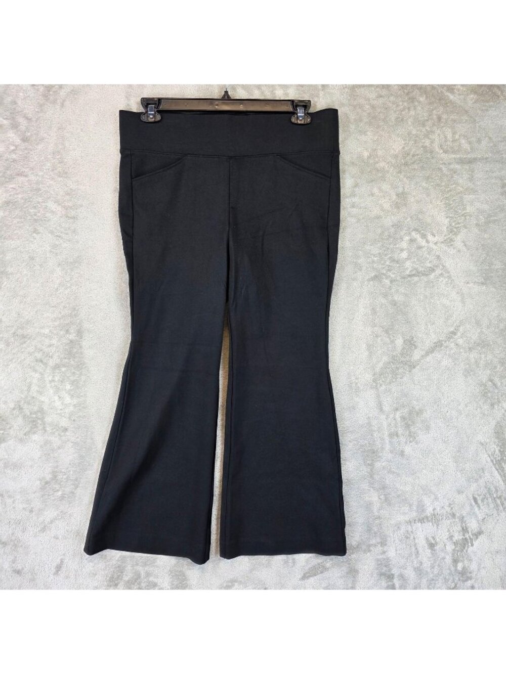 Torrid Dress Pants Womens 1X Black Ponte Pull On Pixie Flare Stretch Pockets